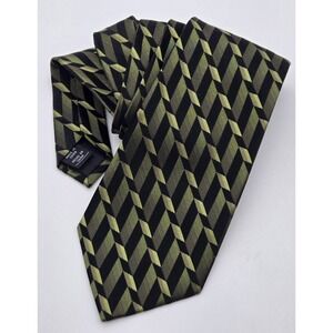 Arrow Silk Tie Mens Black Geometric Pattern Designer‎ Dress Neckwear USA 59x3.5